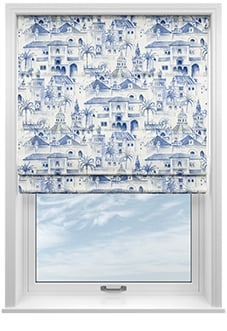 Voyage, Atlantic Blue - Motorised Roman Blind